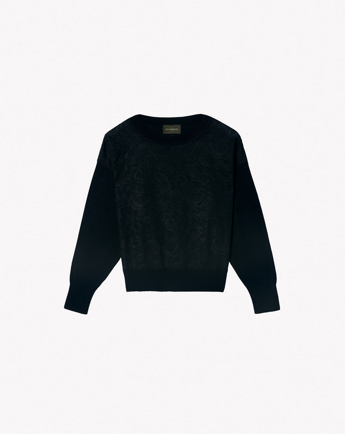 Pull Ras De Cou Brode Miami - Noir - Femme