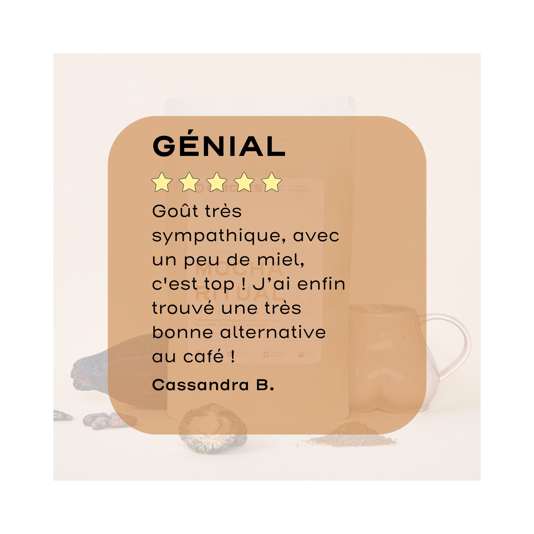 Mocha Ritual - Poudre Adaptogène Goût Chicorée Cacao