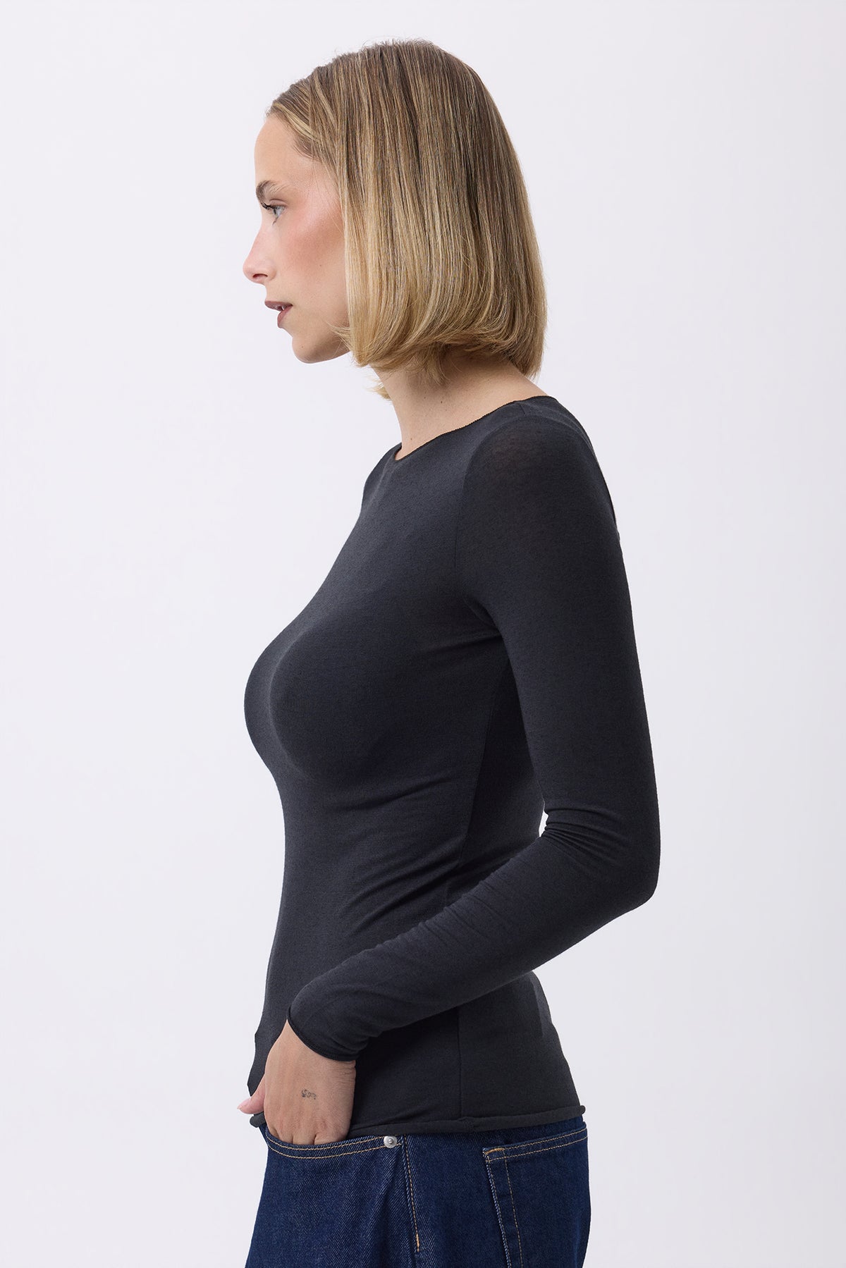 T-shirt Girocollo Monaco - Nero - Donna