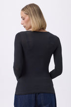 T-shirt Girocollo Monaco - Nero - Donna
