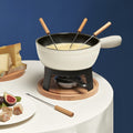 Cast Iron Fondue Set for 6 People - Beige