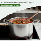 Casseruola Alta In Acciaio Inox 18/10 Triply Fackelmann Vita3 - Inox