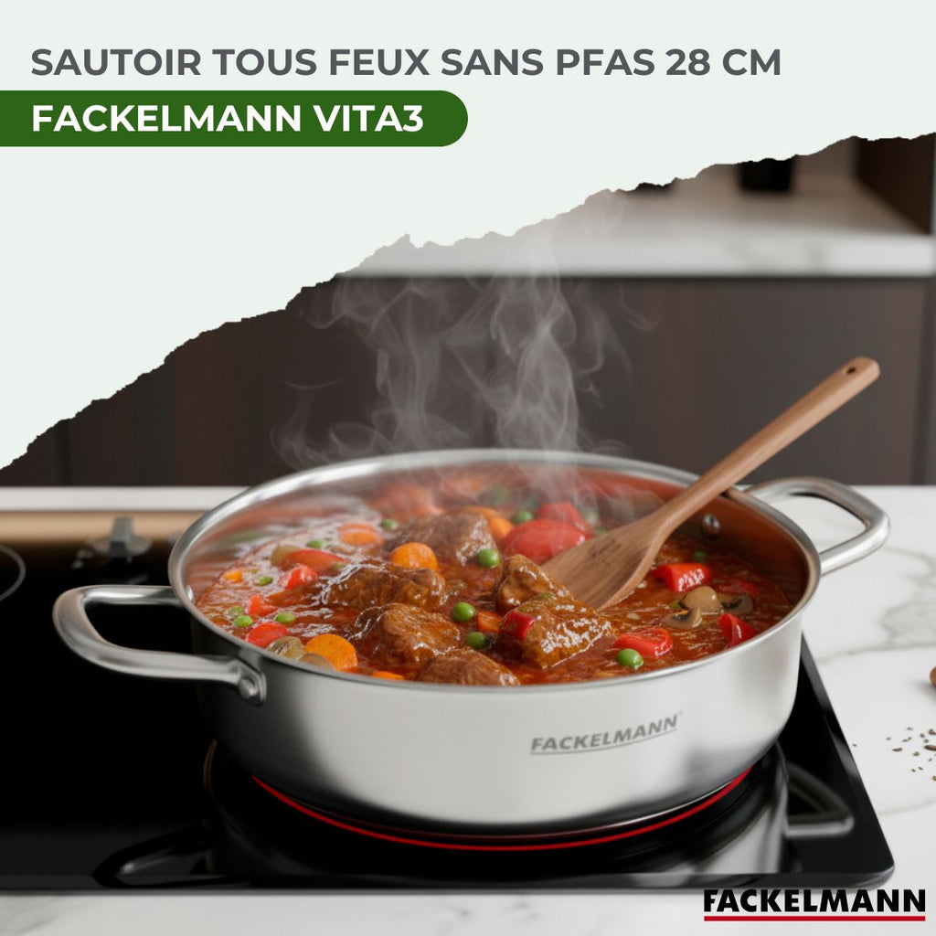 Sauté De Acero Inoxidable 18/10 Triply Fackelmann Vita3 - Acero Inoxidable