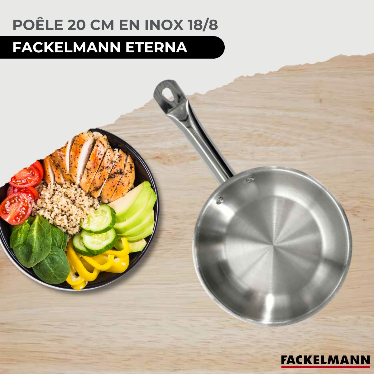 Sartén de acero inoxidable Fackelmann Eterna - Inoxidable