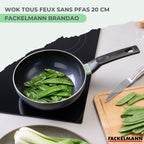 Wok Aluminium Revêtement Céramique Antiadhésif Sans Pfas Fackelmann Brandao - Noir/Vert