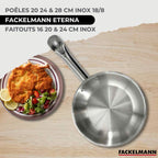 Batterie De Cuisine Avec 3 Poêles Et 3 Faitouts Et 6 Ustensiles De Cuisine Fackelmann Etherna Brillant Oxford - Inox