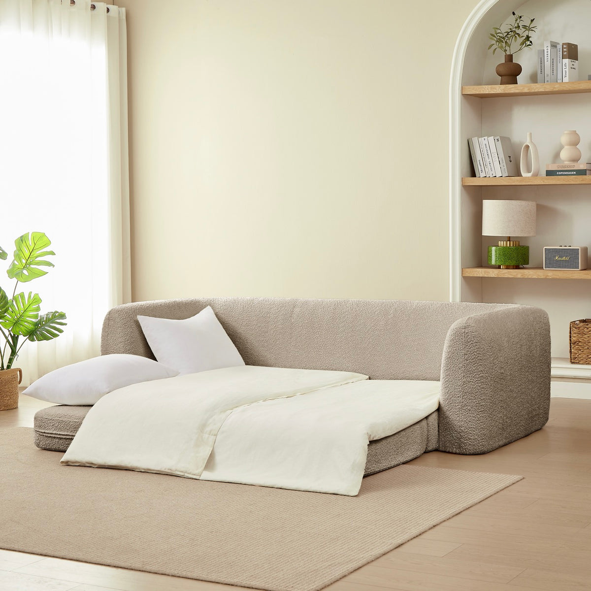 Morpheo - 3-personers sovesofa - Taupefarvet tekstil