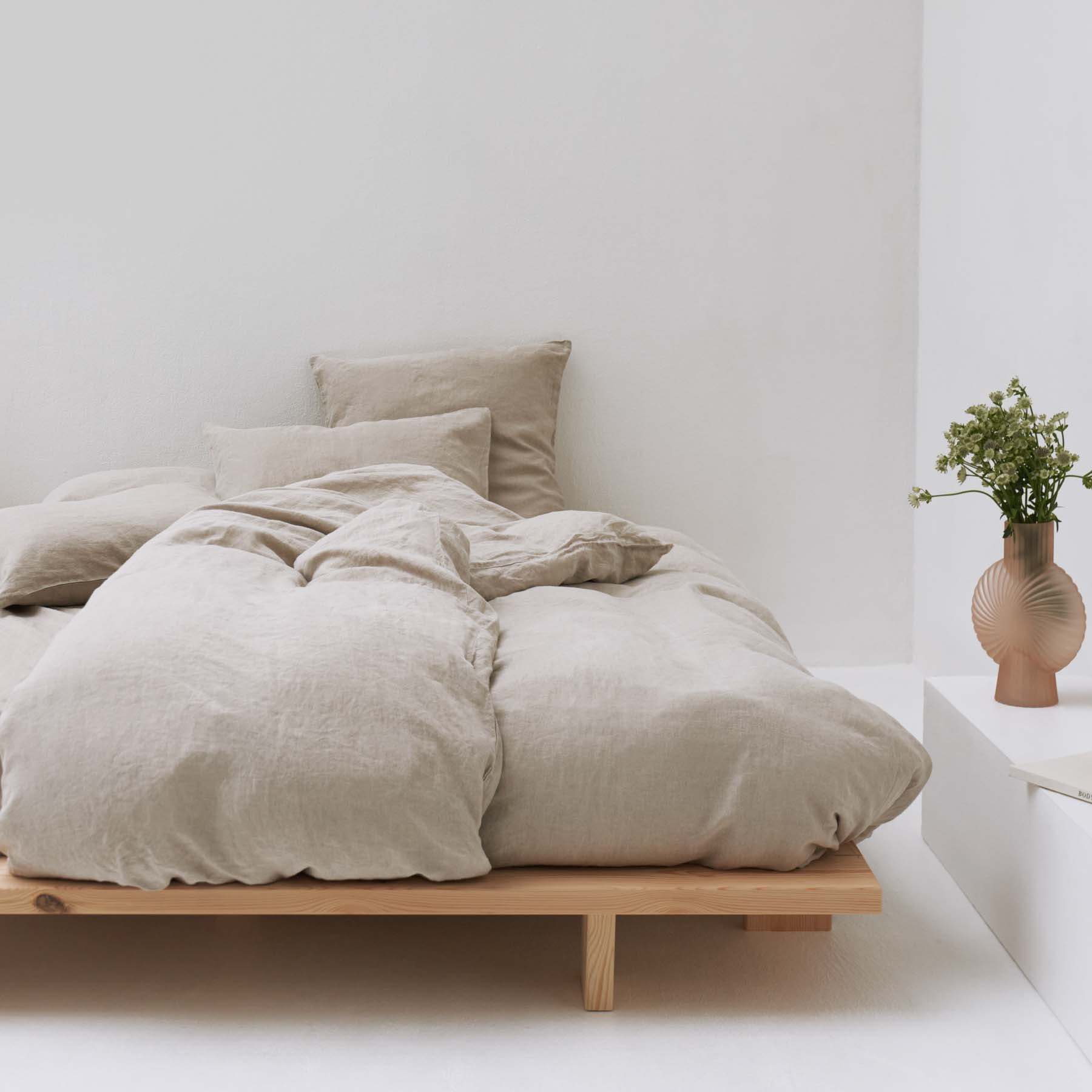 most natural washed linen pillowcase without dyeing