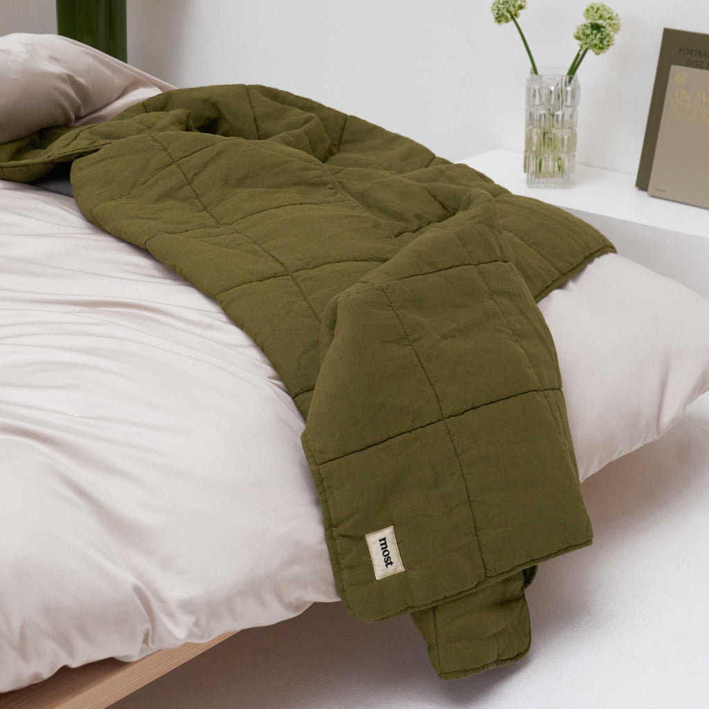 Linen Comforter - Olive Green