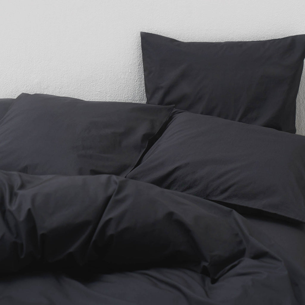 Mattress fitted sheet large cap percale washed cotton quality graphite gray Most