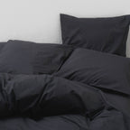 Mattress fitted sheet large cap percale washed cotton quality graphite gray Most