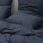 Fitted Sheet - In 300 Thread Count Washed Cotton Percale - Storm Blue