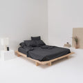 Flat Sheet - In 300 Thread Count Washed Cotton Percale - Graphite Gray