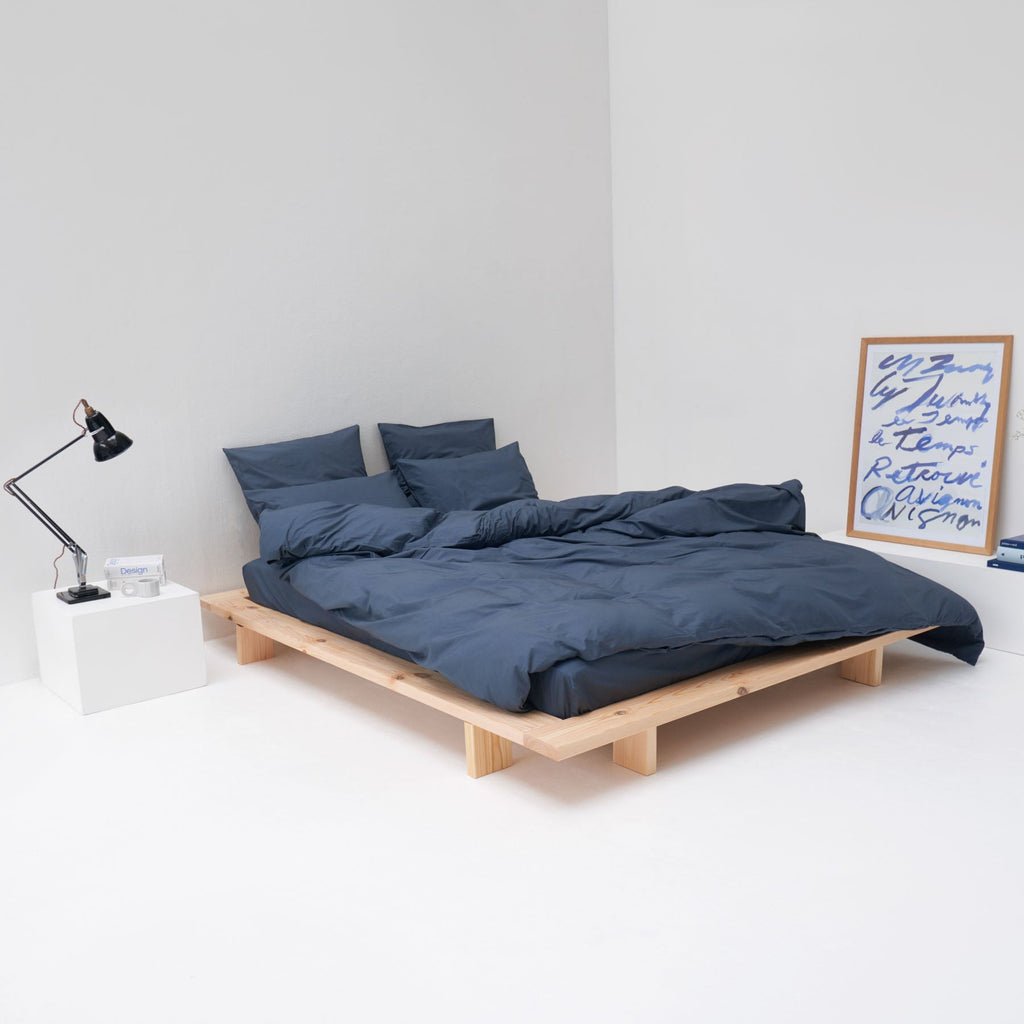 Duvet Cover - In 300 Thread Count Washed Cotton Percale - Storm Blue