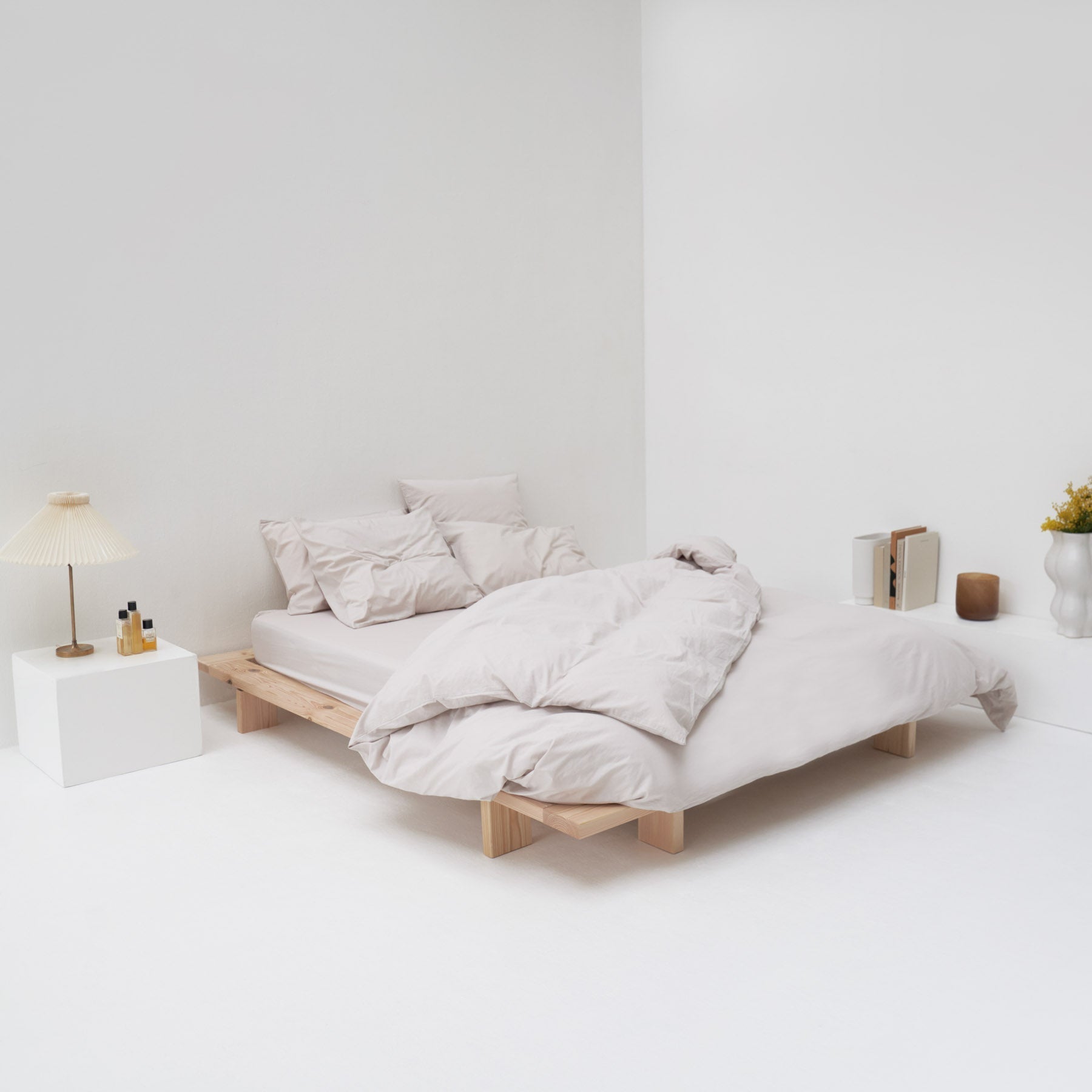 high-end bed linen washed percale egyptian cotton beige most