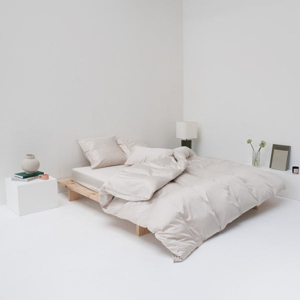 linge de lit qualité satin coton egyptien beige maison most