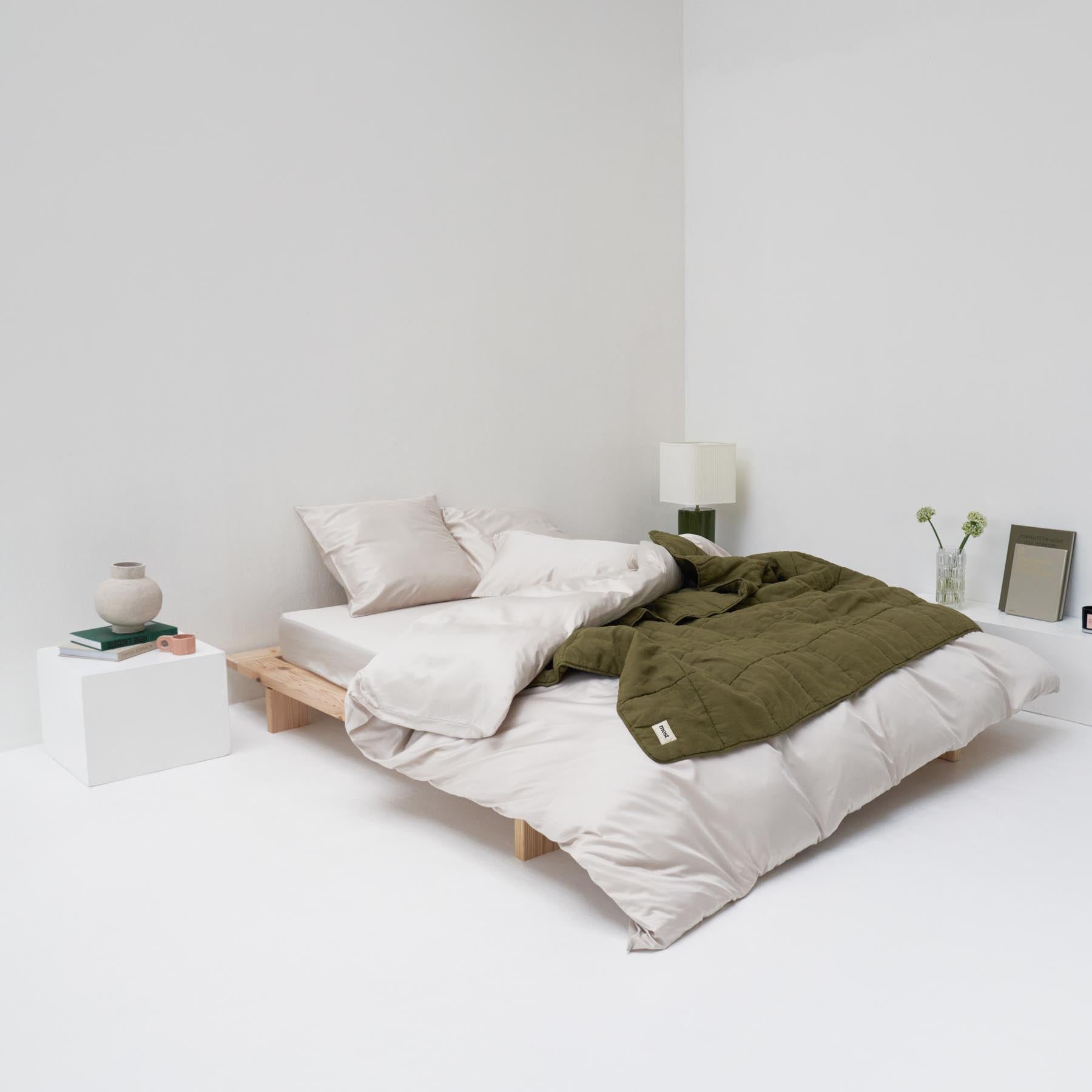 Linen Comforter - Olive Green