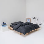 high-end duvet cover Egyptian cotton satin graphite gray most