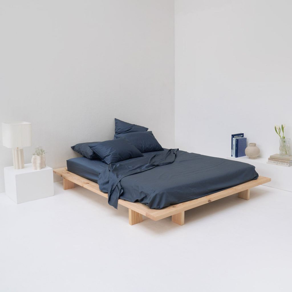 Flat Sheet - 300 Thread Count Egyptian Cotton Sateen - Storm Blue