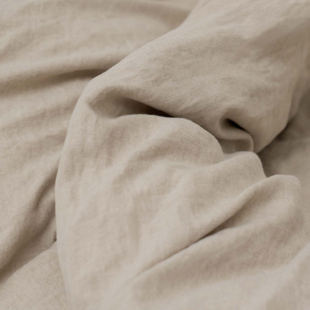 high-end duvet cover in natural washed linen maison most