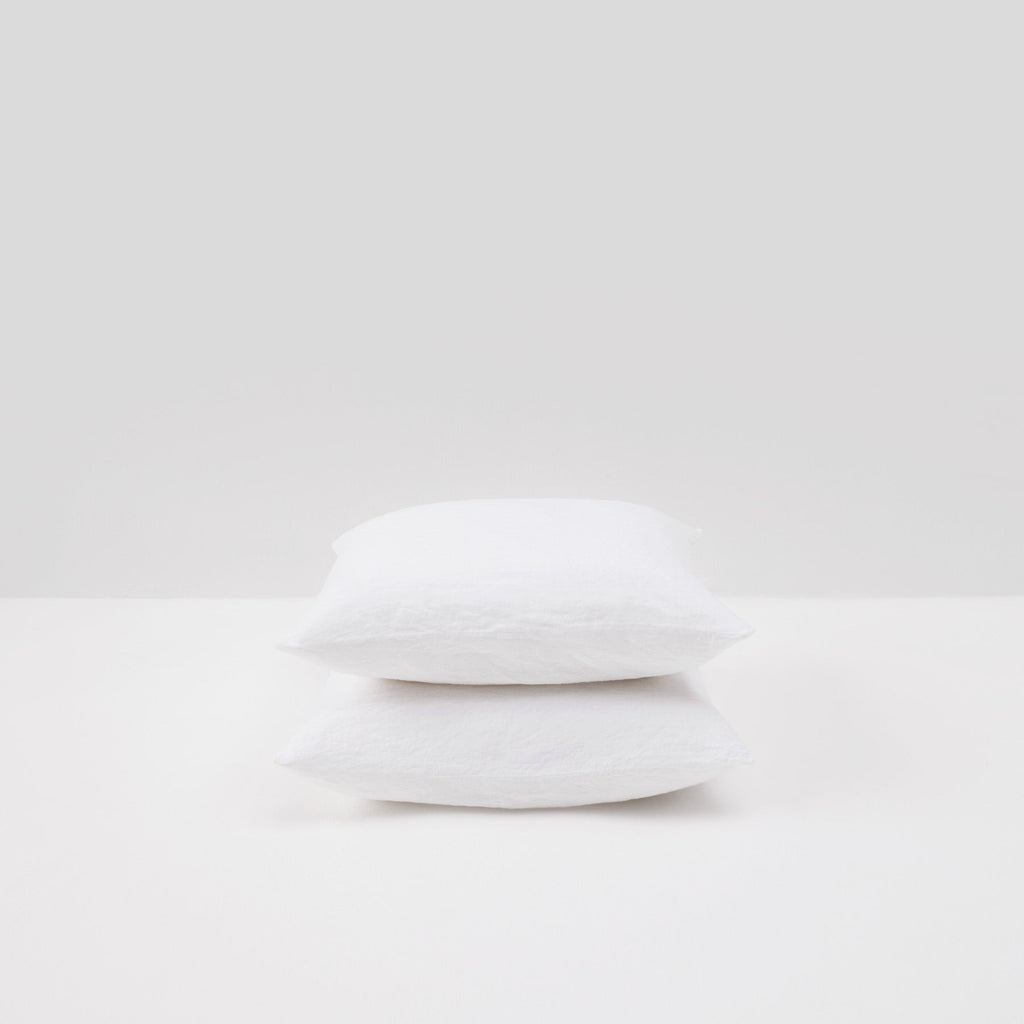 Portugal white washed linen pillowcase