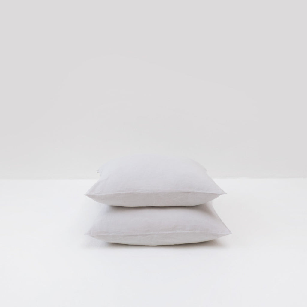 2 Pillowcases - In Washed Linen 190G/M² - Pebble Gray