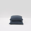 2 Pillowcases - In 190G/M² Washed Linen - Storm Blue