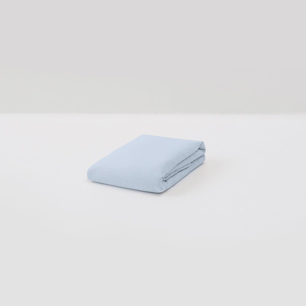 Fitted Sheet - Washed Linen 190G/M² - Glacier Blue