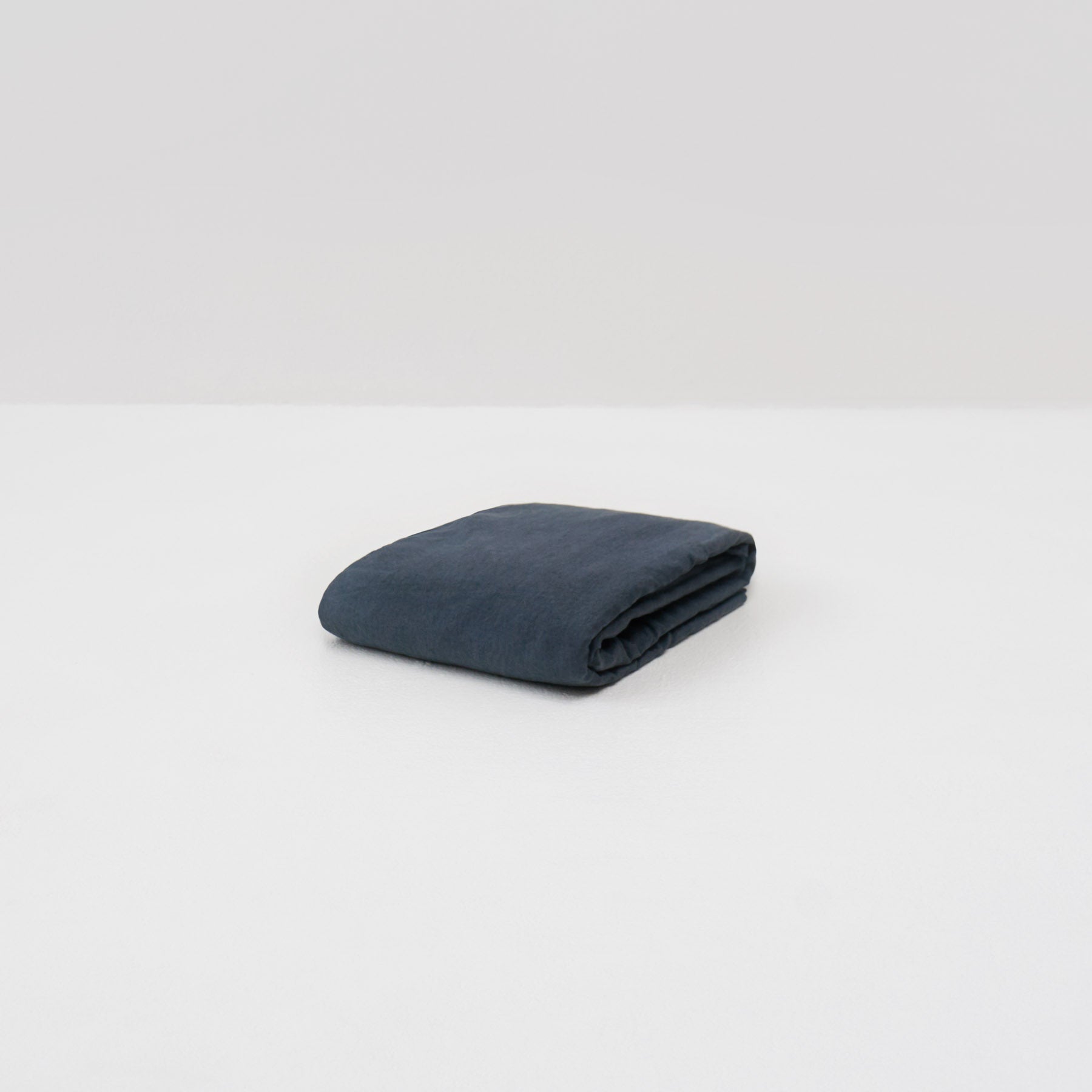 Fitted sheet large cap washed linen storm blue home quality Most