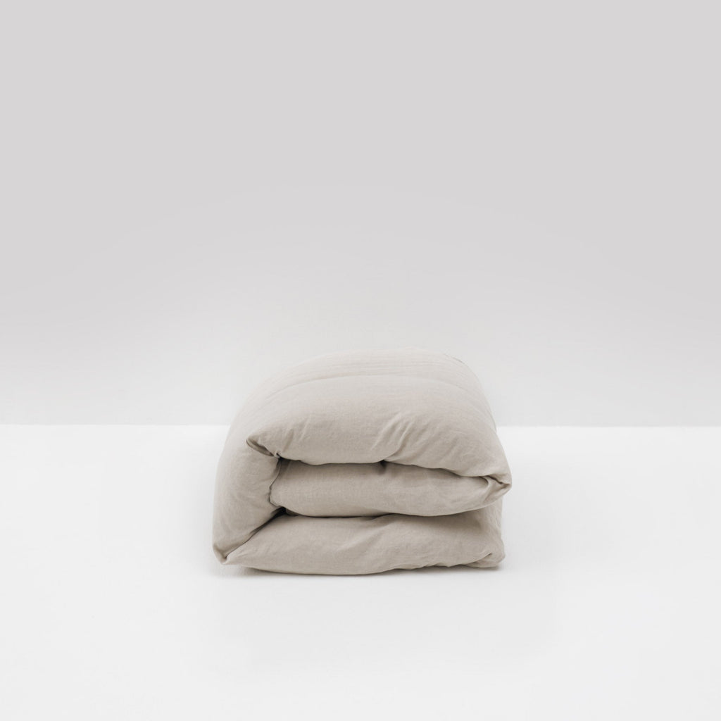 high-end duvet cover in natural washed linen maison most
