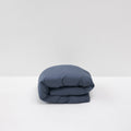Duvet Cover - In 300 Thread Count Washed Cotton Percale - Storm Blue