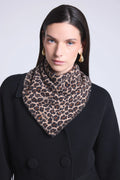Bufanda Bandana Leopardo Moussa En Cachemira - Beige Leopardo - Mixto