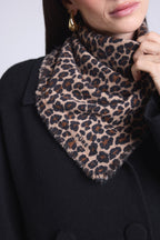 Bufanda Bandana Leopardo Moussa En Cachemira - Beige Leopardo - Mixto