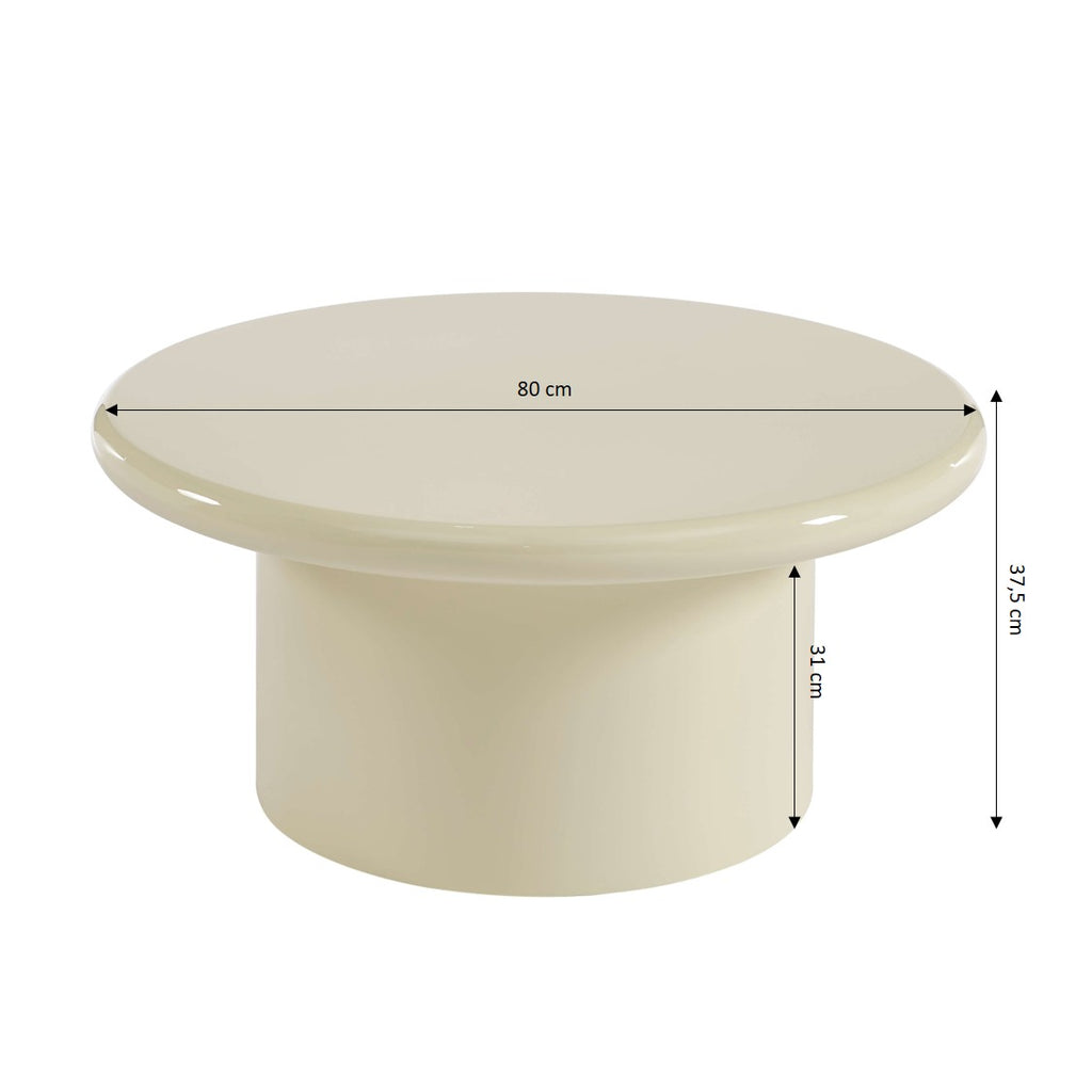 Moxy - Table Basse Ronde - Laqué - Blanc