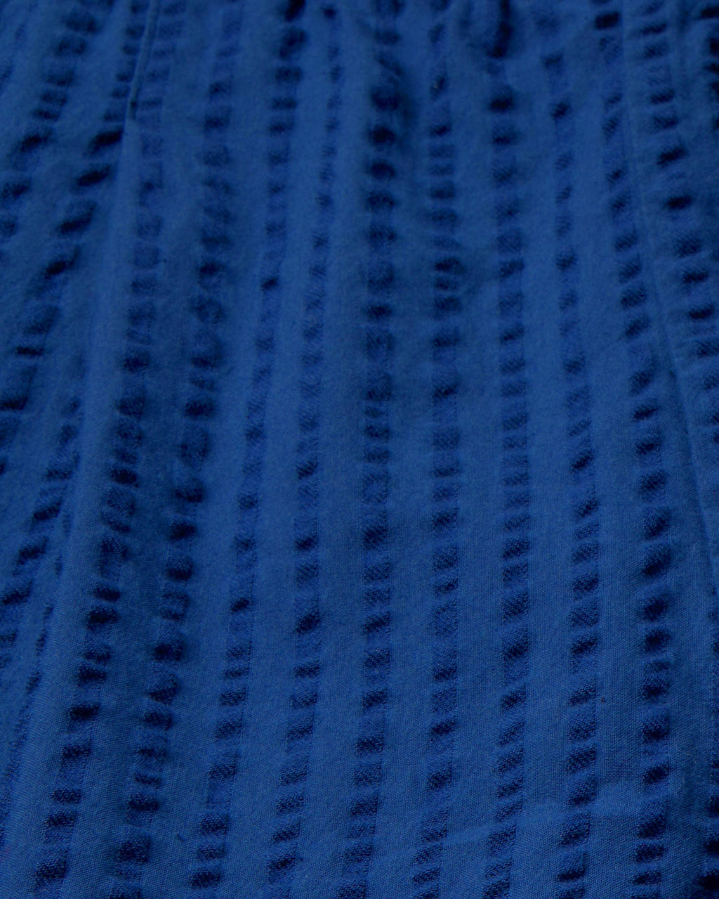 Sustainable blue seersucker Luc trousers - silhouette 2