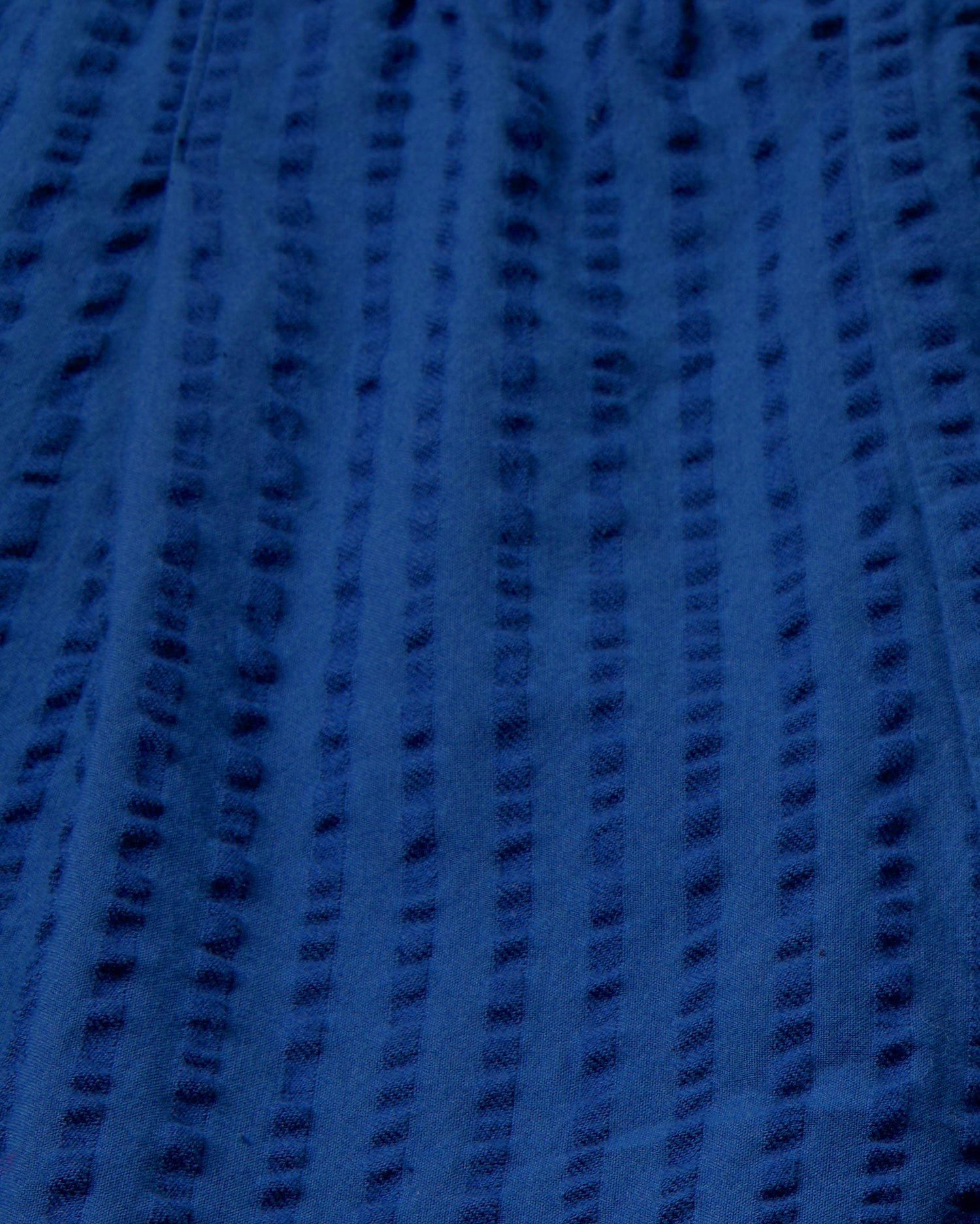 Sustainable blue seersucker Luc trousers - silhouette 2