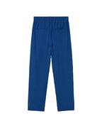 Blue seersucker Luc sustainable trousers - silhouette 3