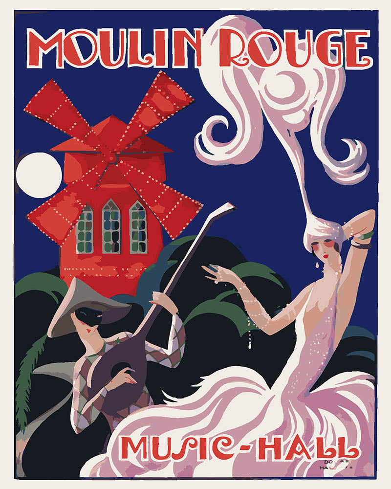 Pintura por números - Cartel Moulin Rojo - Music Hall