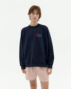 Sudadera navy floor type Pepe sostenible-1