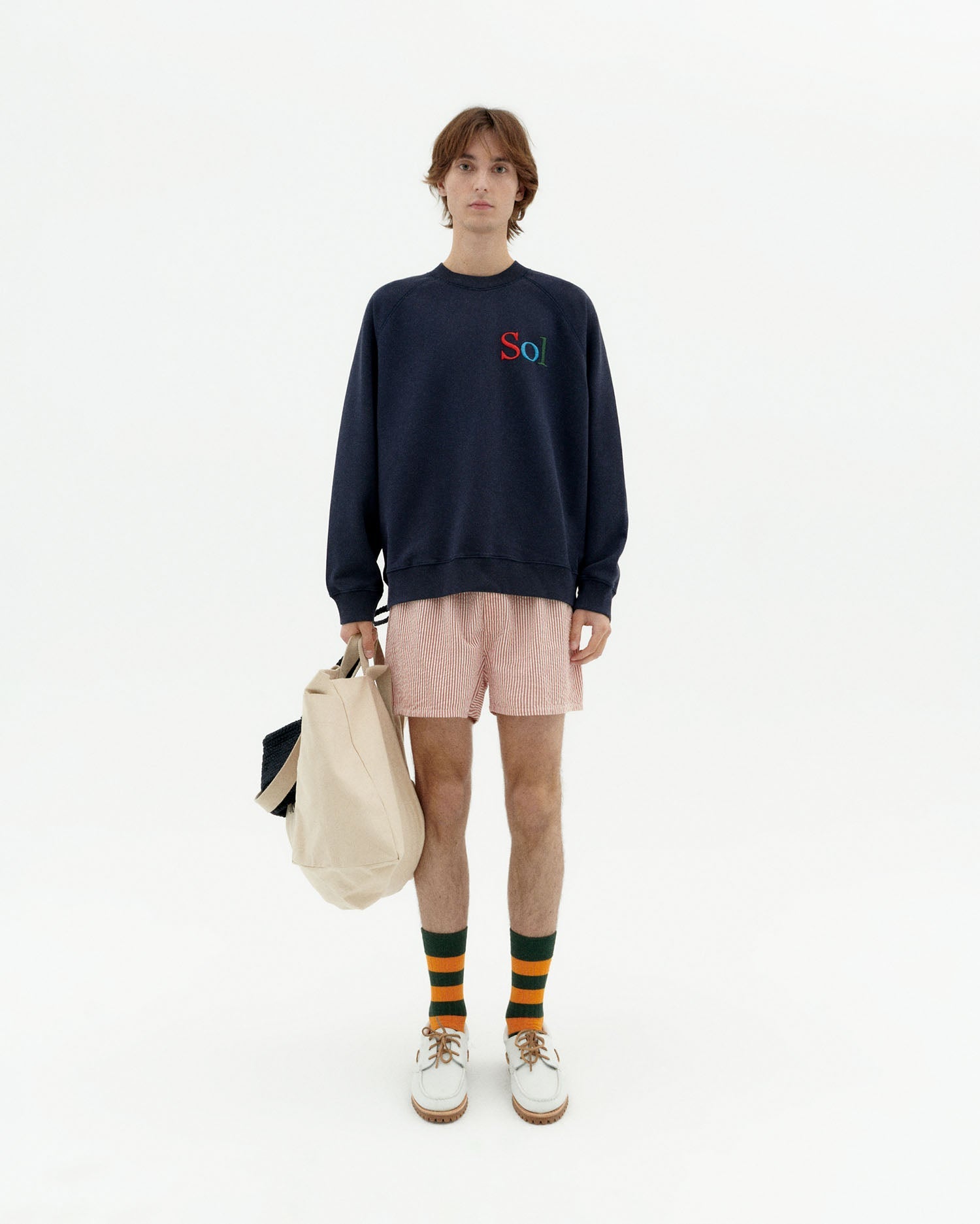 Sudadera navy floor type Pepe sostenible-2