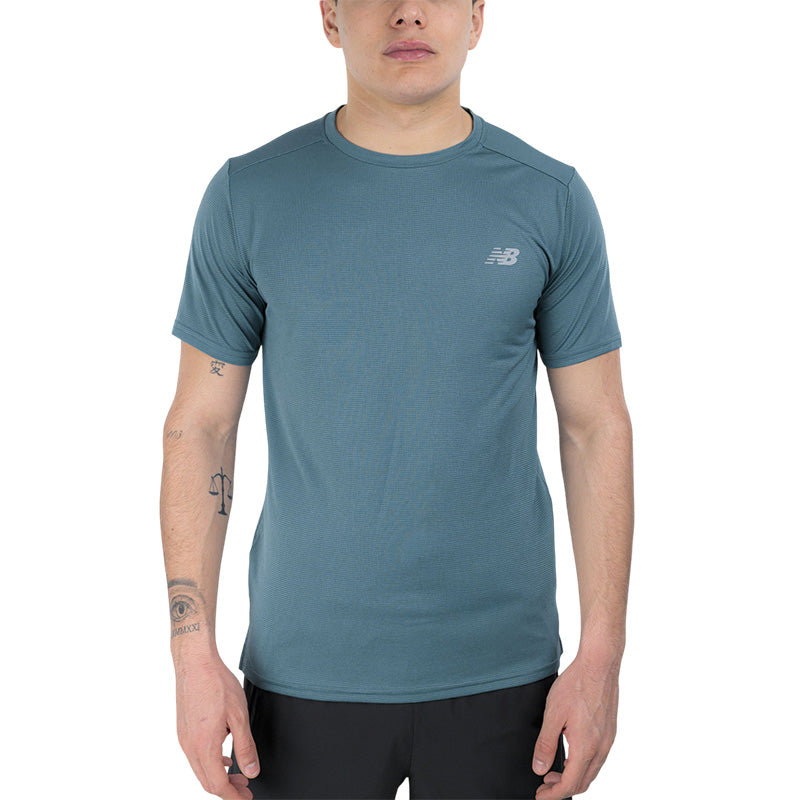 Tee-Shirt Homme New Balance - Bleu Vert