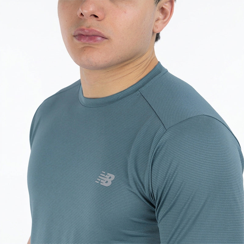Tee-Shirt Homme New Balance - Bleu Vert