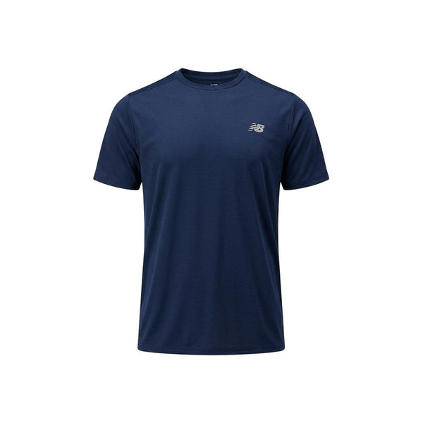 New Balance Men's T-Shirt - Navy Blue, Silver
