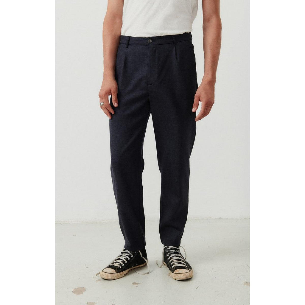 Straight-Leg Trousers - Navy Chine - Men