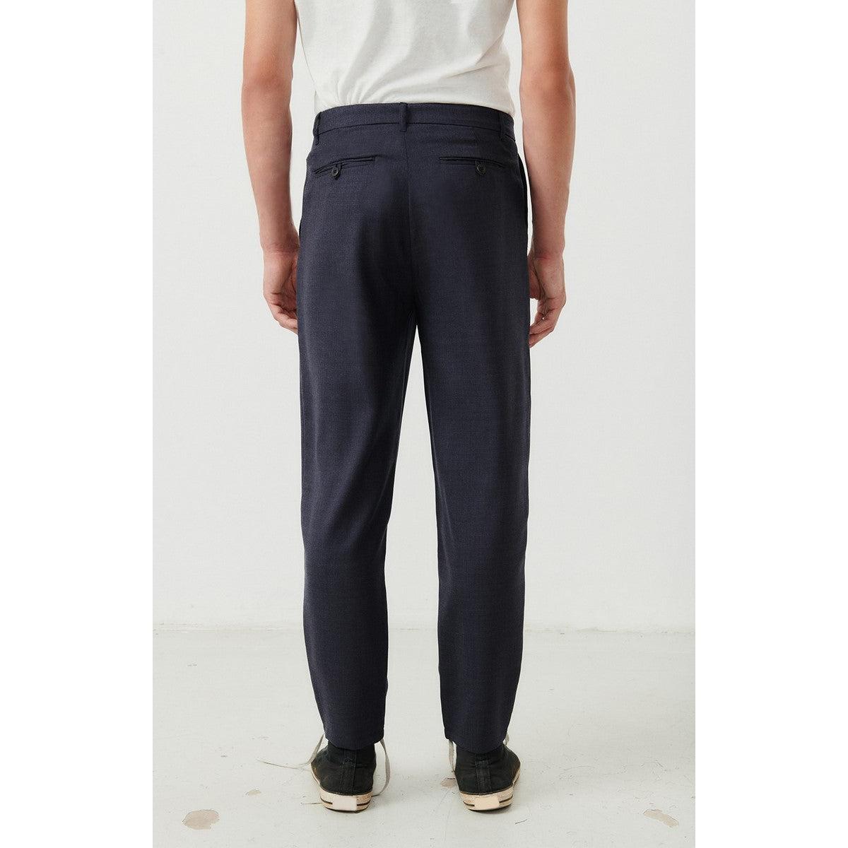 Straight-Leg Trousers - Navy Chine - Men