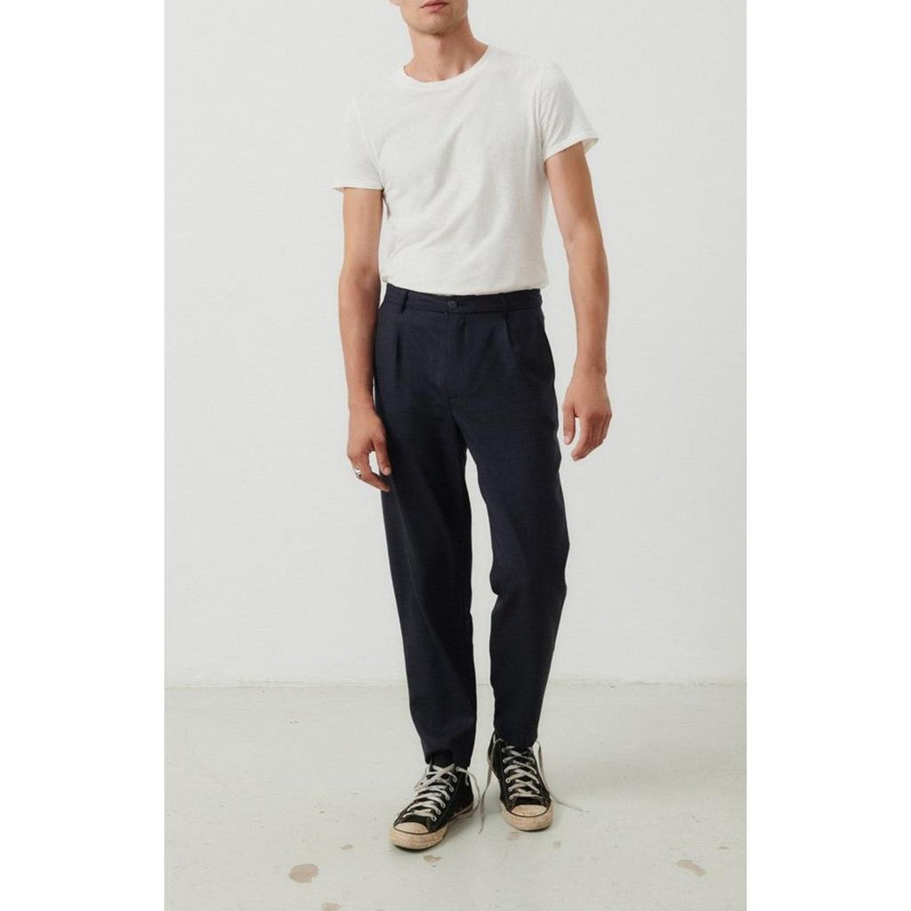 Straight-Leg Trousers - Navy Chine - Men