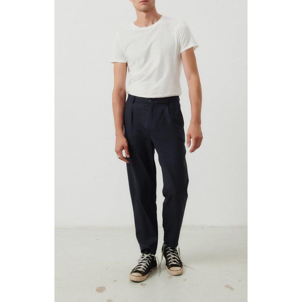 Straight-Leg Trousers - Navy Chine - Men