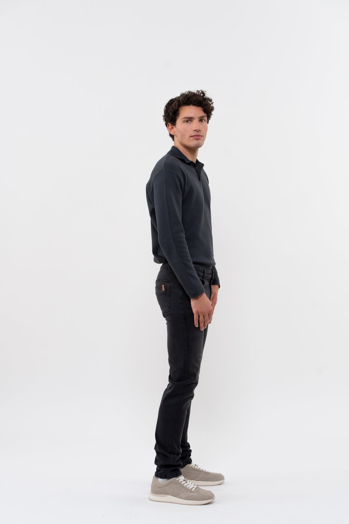 Nobilis Denim Stretch Velsiddende Bukser Med Lige Ben - Grå - Herre