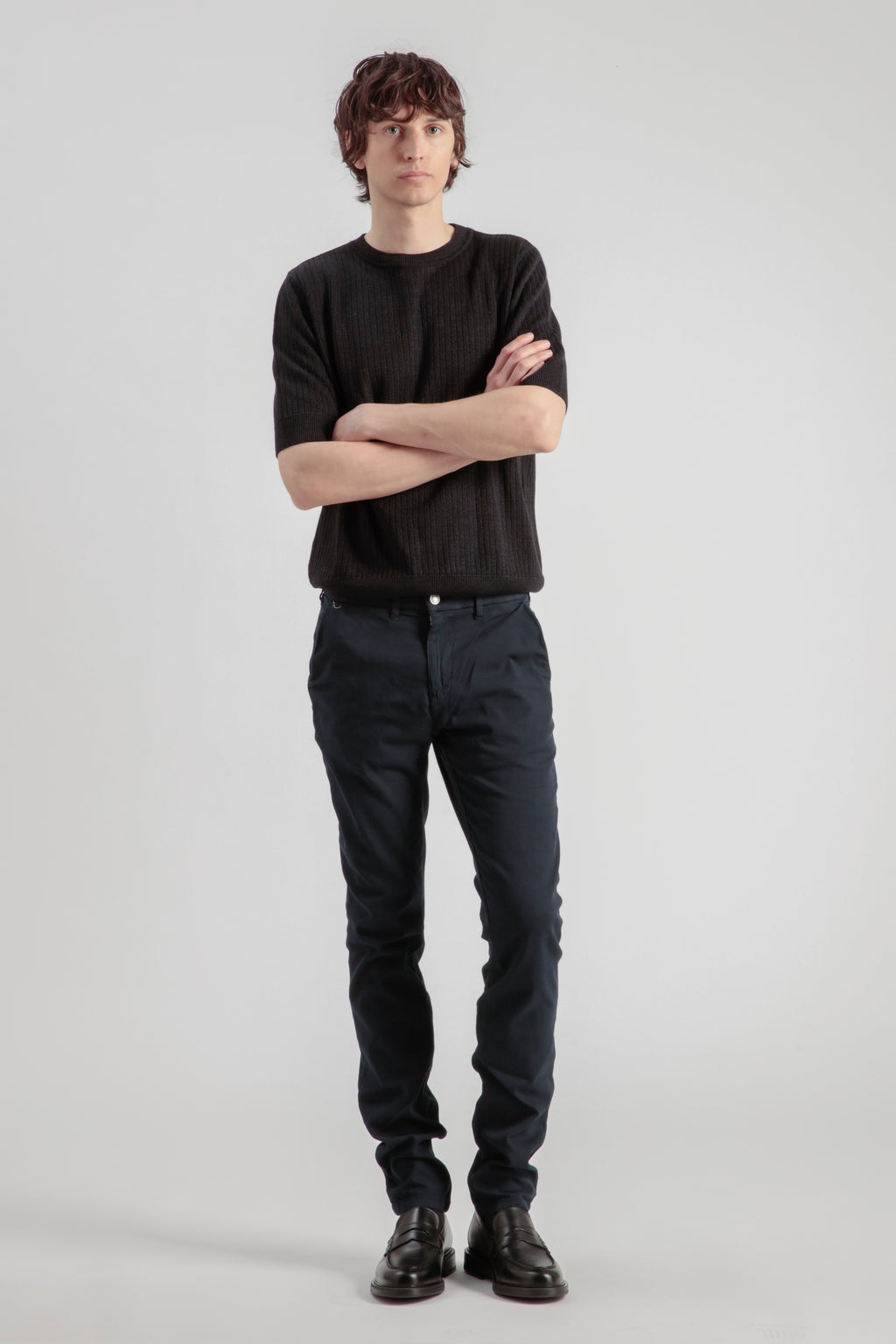 Pantaloni chino aderenti - Blu navy - Uomo