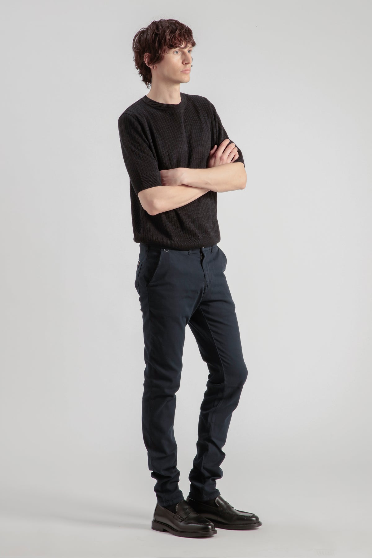 Pantaloni chino aderenti - Blu navy - Uomo